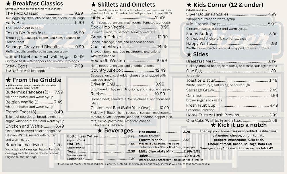 Fezz's Community Diner Menu image 1